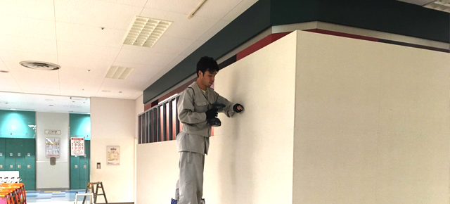 養生組み立て時の写真
